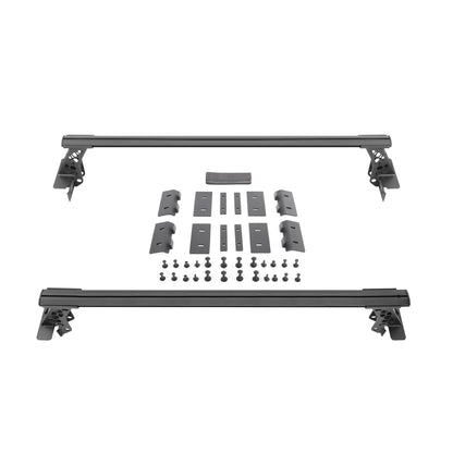 GO RHINO 5935000T Go Rhino XRS Cross Bars - Bed Rail Kit for Mid-Sized Trucks without Tonneau Covers | Mild Steel, Textured Black | 5935000T | Fits 2005 - 2024 Nissan Frontier & Other Mid-Sized Trucks (See description)