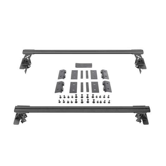 GO RHINO 5935000T Go Rhino XRS Cross Bars - Bed Rail Kit for Mid-Sized Trucks without Tonneau Covers | Mild Steel, Textured Black | 5935000T | Fits 2005 - 2024 Nissan Frontier & Other Mid-Sized Trucks (See description)