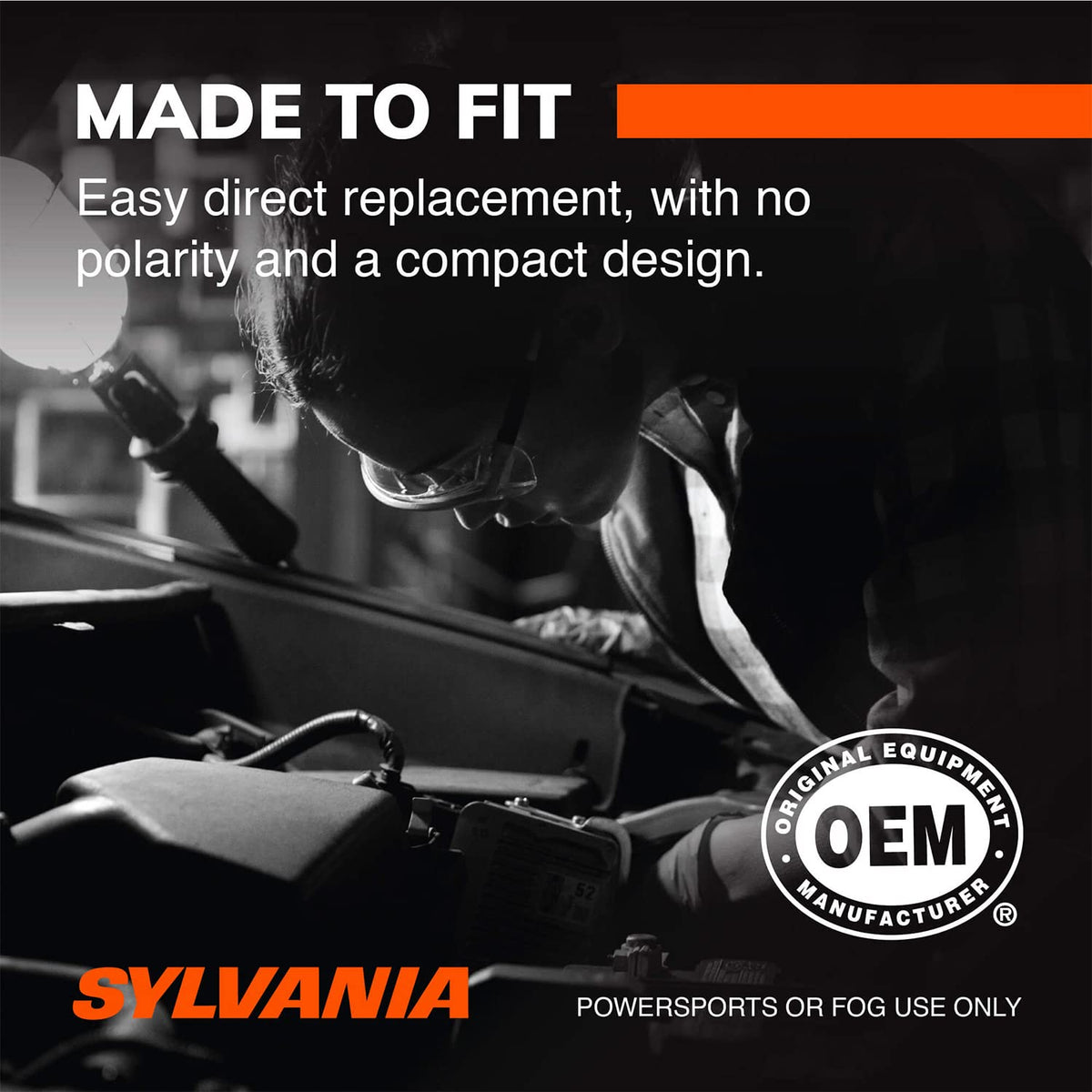 SYLVANIA 9005SL.BX2 Sylvania 9005 LED Powersport Headlight Bulbs for Off-Road Use or Fog Lights - 2 Pack