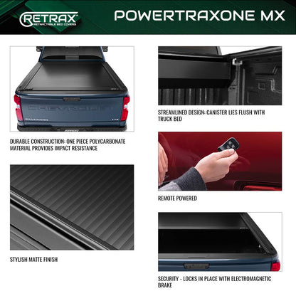 RETRAX 70488 RealTruck Retrax PowertraxONE MX Retractable Truck Bed Tonneau Cover – 70488 – Fits 2019 - 2025 Chevy/GMC Silverado/Sierra 1500 w/Carbon Pro Bed 5' 10" Bed (69.9")