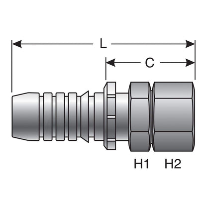 Gates G20170-1620 GlobalSpiral Couplings, Female JIC 37° Flare