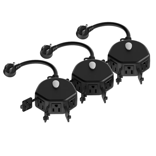Feit Electric Feit Electric Triple Outlet Outdoor Wi-Fi Smart Plugs, 3-Pack, Black