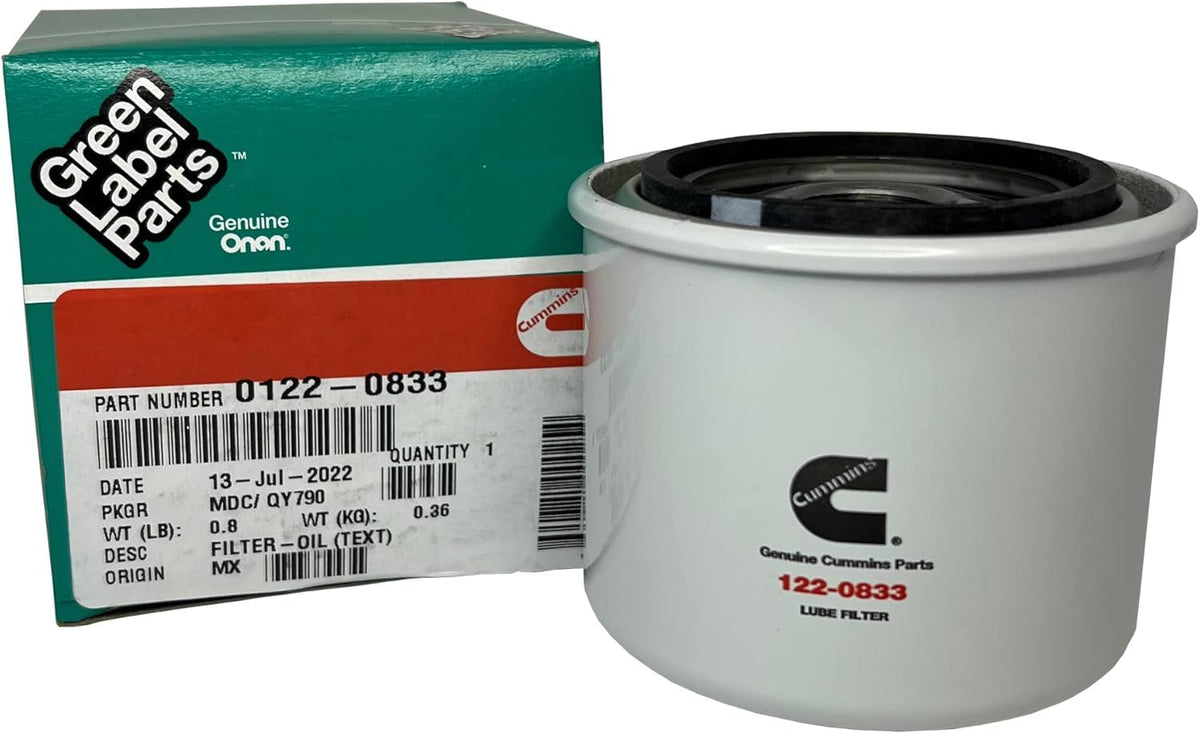 CUMMINS NW 122-0833 CUMMINS NW Cummins 1220833 Onan Quiet Diesel Oil Filter