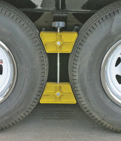 CAMCO 44622 Camco Large RV Wheel Stop - Fits 26 to 30-inch Diameter Tires and Tire Spacing from 3 ½ to 5 ½-inches (44622)