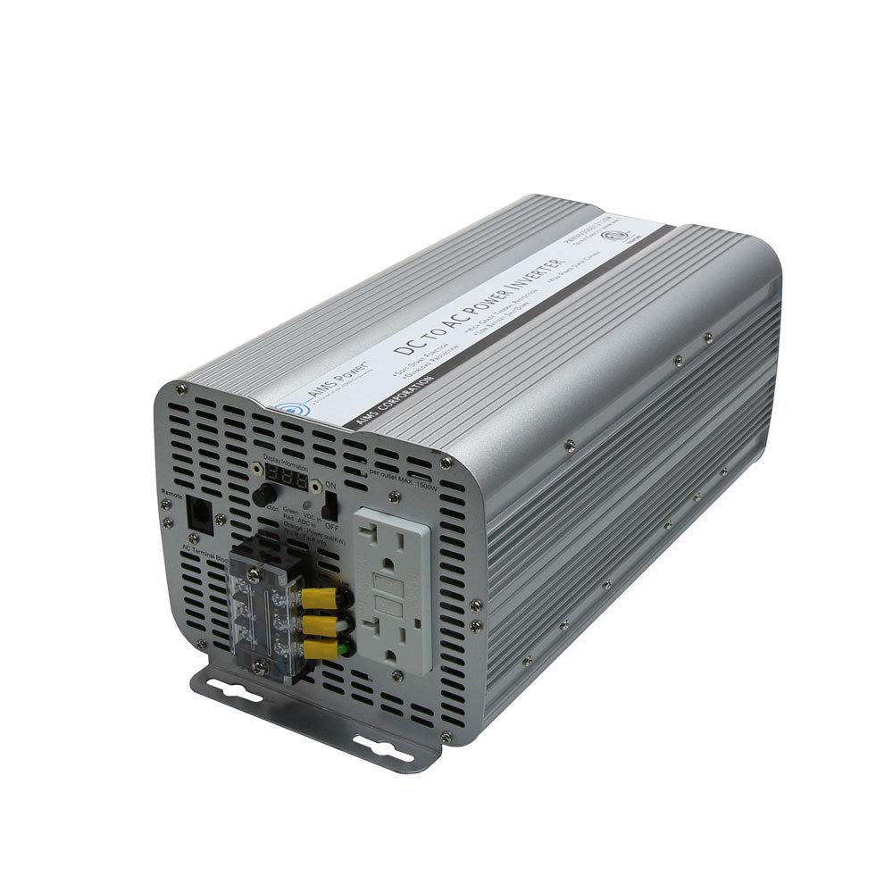 AIMS POWER PWRINV300012120W AIMS 3000W 12V Modified Sine Inverter 120V GFCI Terminal Block ETL