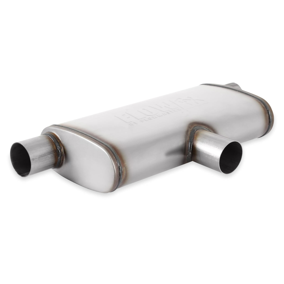 FLOWMASTER 72206 Flowmaster 72206 FlowFX Muffler 2.5 Inlet/Outlet - Oval Body - Transverse - Moderate Sound 409 Stainless Steel