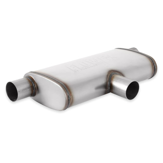 FLOWMASTER 72206 Flowmaster 72206 FlowFX Muffler 2.5 Inlet/Outlet - Oval Body - Transverse - Moderate Sound 409 Stainless Steel