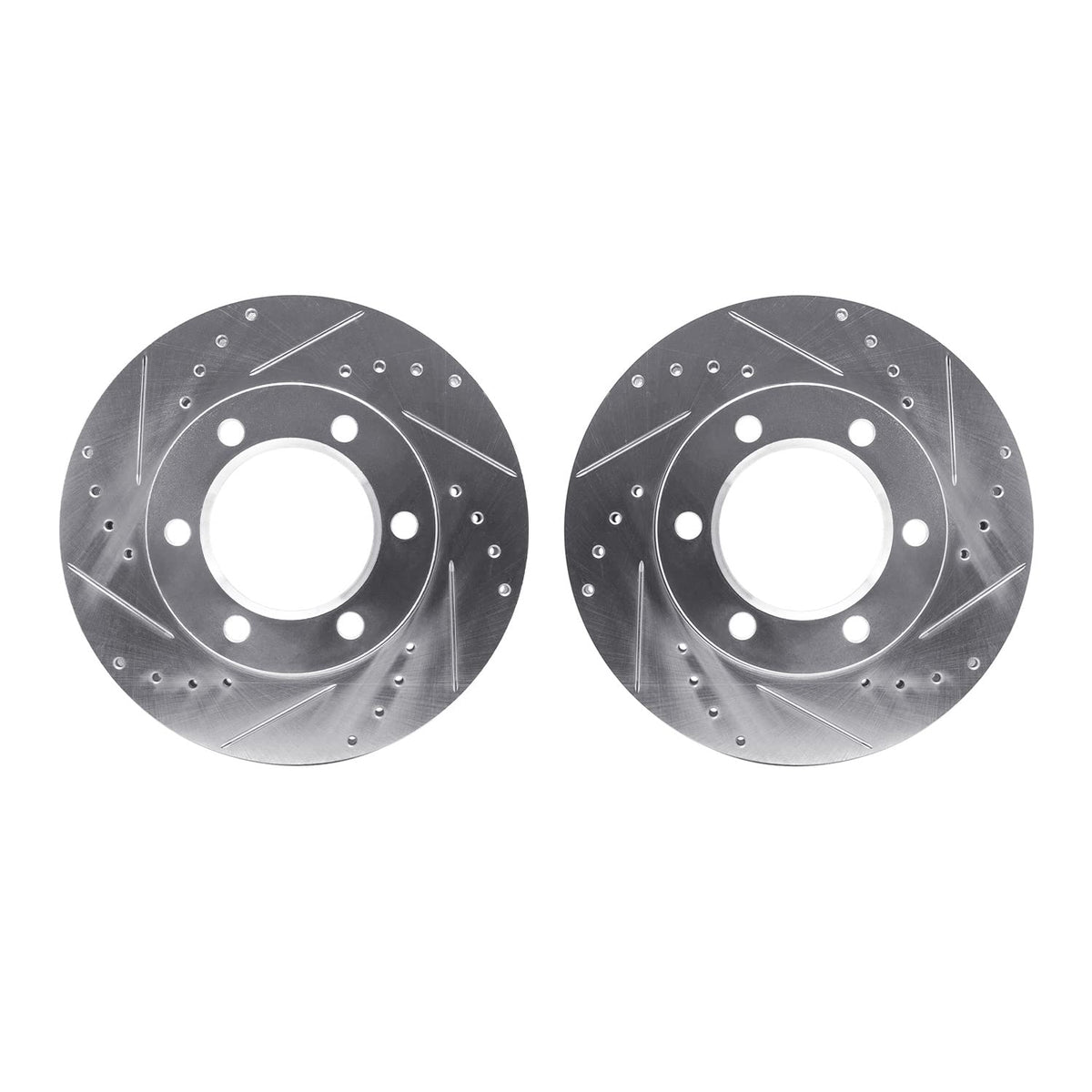 Dynamic Friction 7002-42002 BRAKE ROTOR DRILLED AND SLOTTED SILVER