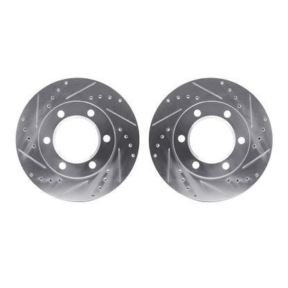 Dynamic Friction 7002-42002 BRAKE ROTOR DRILLED AND SLOTTED SILVER