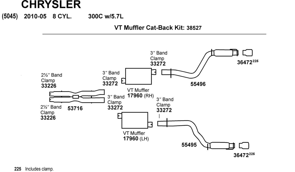 Walker 33226 Exhaust EXHAUST CLAMP (PR-EACH/BX-10