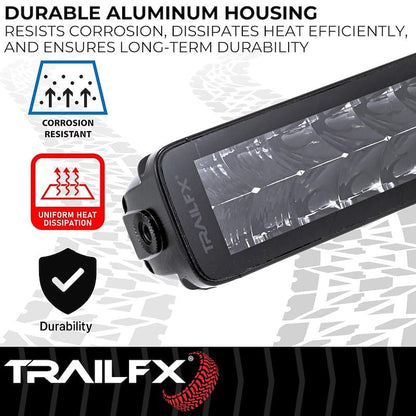 TRAILFX 20DRBKCM TrailFX 20DRBKCM Light Bar 20 Inch Dual Row LED 200W Combo Spot and Flood Light 16800 Raw Lumens Black Aluminum Housing IP67 with Brackets and Installation Hardware