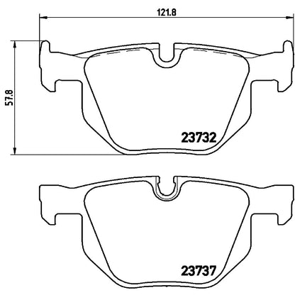 BREMBO P06033 Brembo P06033 Low-Met Rear Disc Brake Pad Set BMW/BMW (BRILLIANCE) OE# 34216763043