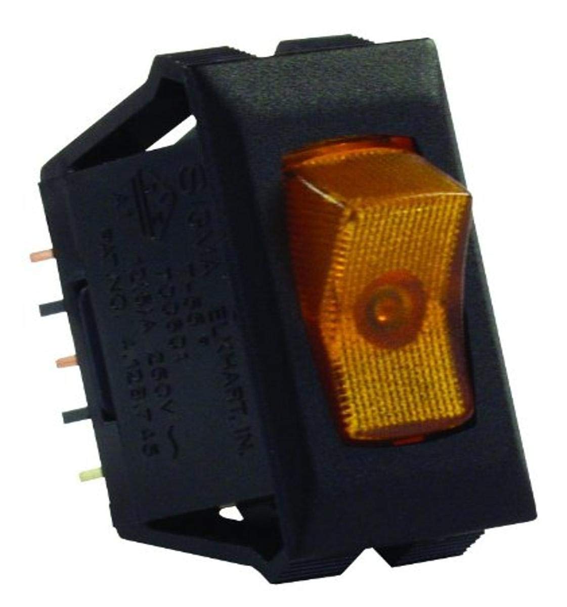 JR PRODUCTS 12555 JR Products 12555 Amber/Black SPST Illuminated On/Off Switch