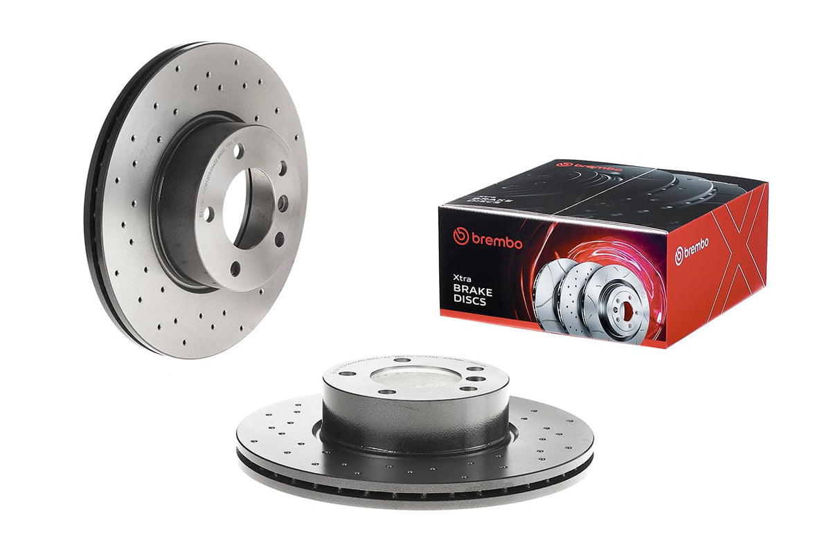 BREMBO 09B3372XC02 Brembo 09.B337.2X Xtra UV Coated vented drilled Front Brake Rotor BMW/BMW (BRILLIANCE) OE# 34116855006
