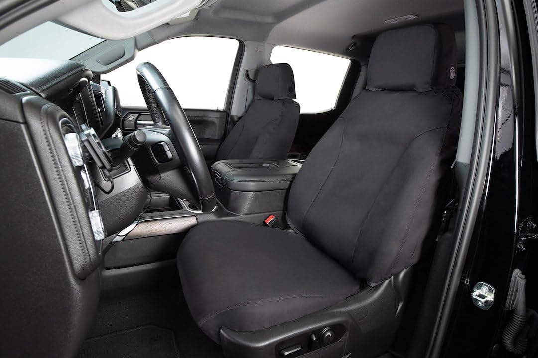 COVERCRAFT SS3437PCCH Covercraft - SS3437PCCH SeatSaver Front Row Custom Fit Seat Cover for Select Chevrolet Silverado 1500/GMC Sierra 1500 Models - Polycotton (Charcoal)