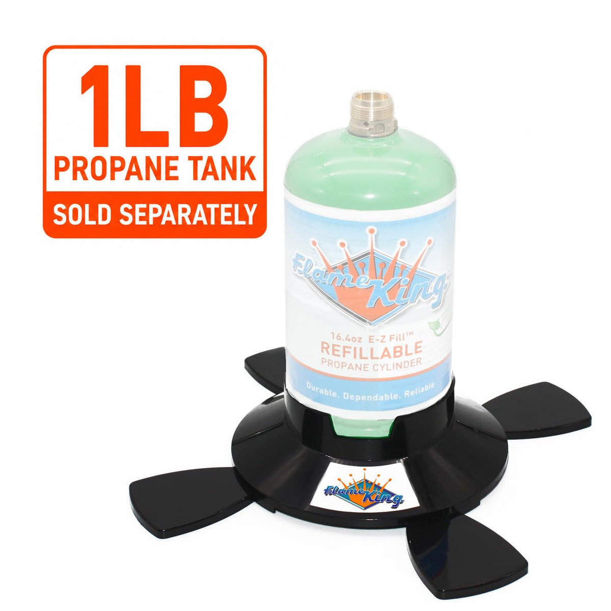 FLAME KING YSN1LBB Flame King YSN1LBB Propane Base for 1LB and 1/2LB Propane Canisters for Safety and Stability