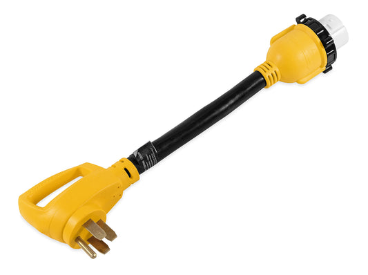 CAMCO 55552 Camco 55552 18" 14-50 50 AMP Standard PowerGrip Plug to SS2-50 50 AMP Locking Receptacle Adapter