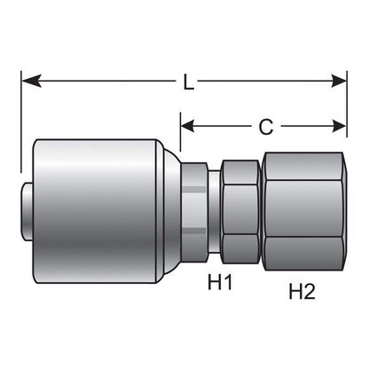 Gates G25170-0605 MegaCrimp Couplings, Female JIC 37 Flare
