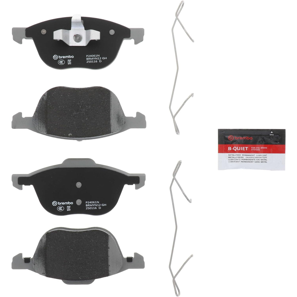 BREMBO P24061N Brembo P24061N Premium Ceramic Front Disc Brake Pad Set FORD/FORD (CHANGAN)/FORD AUSTRALIA/HONGQI/MAZDA/MAZDA (CHANGAN)/VOLVO/VOLVO (CHANGAN) OE# 1321517