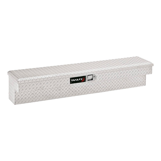 TRAILFX 160601 TrailFX Side Mount Tool Box Single Lid with Struts, Single Center Latch Polished 16-Gauge Diamond Tread Aluminum 3.7 Cubic Foot 60 Length x 11-1/4 Width x 11 Height Bright Finish TrailFX 160601