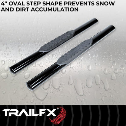 TRAILFX A1541B Trailfx Trail FX A1541B 4 INCH Oval NERF BAR BLK