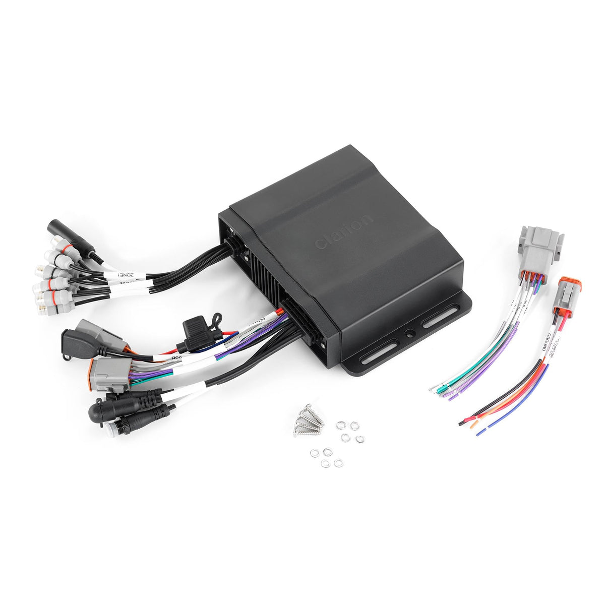 CLARION 010-03225-00 Clarion CMM-30BB Hideaway Marine Source Unit for use with NMEA 2000® MFD or CMR Remote, 8-Channel RCA Output