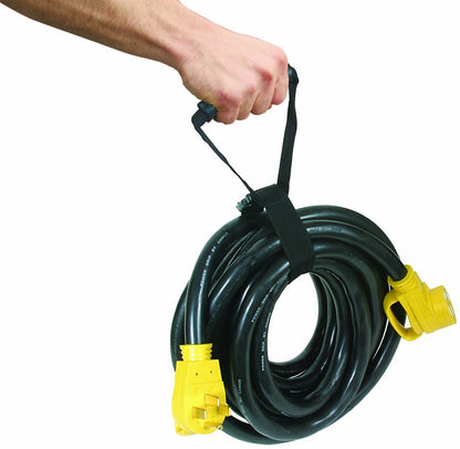 CAMCO 55001 Camco 55001 Durable Storage Strap with Carrying Handle for Electrical Cords- Neatly Organizes Wires, Extension Cords and More For Toting and Storing , Black