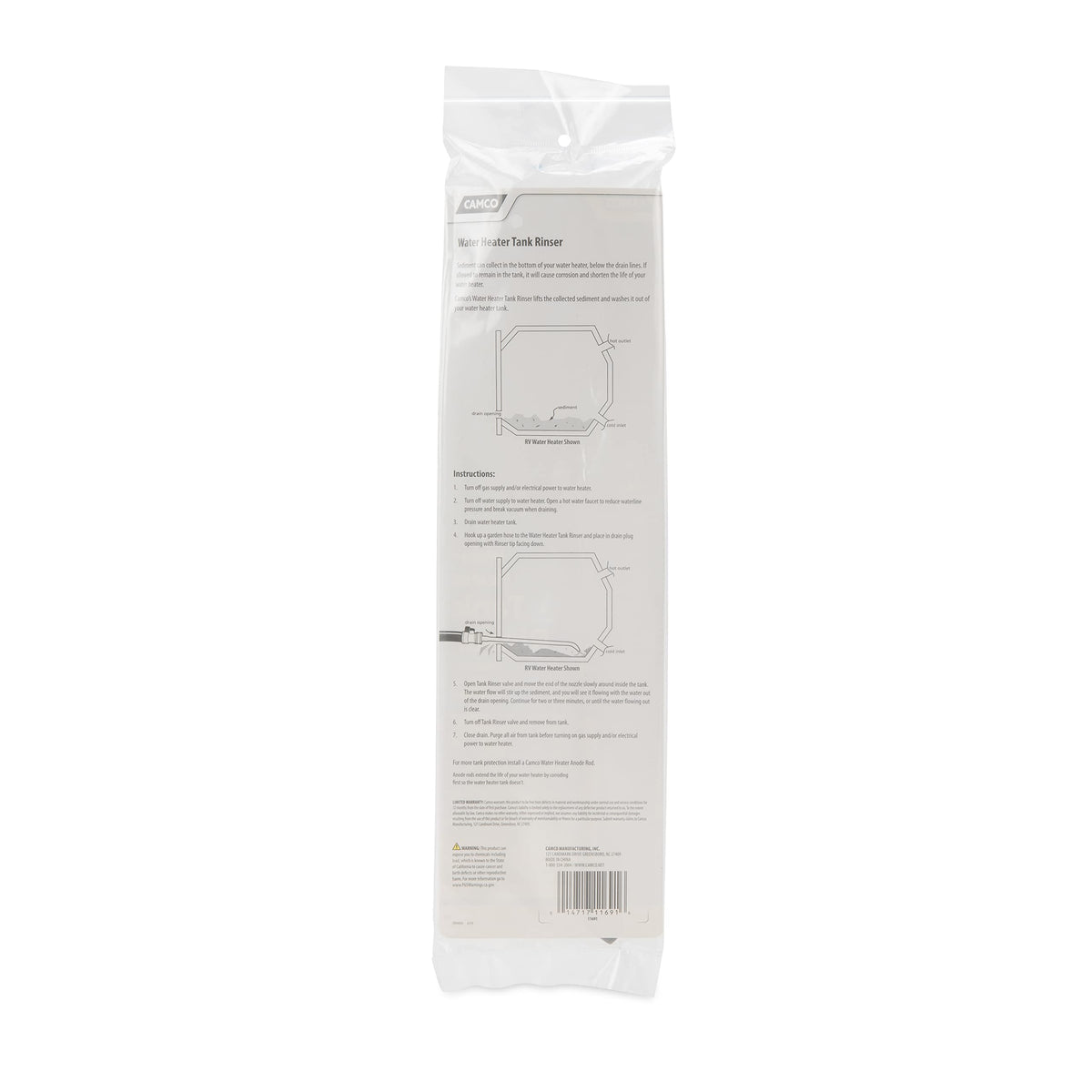 CAMCO 11691 Camco Camper & RV Water Heater Tank Rinser - Improves Water Heater Function by Flushing Out Sediment - Easily Attaches to Standard Garden Hose & Features Convenient Shutoff Valve (11691)