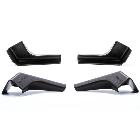 CAMCO 42452 Camco RV Gutter Spouts with Built-in Extensions | Direct Rain Water Runoff Away from The RV | Features an Easy Installation, a Sun Resilient Resin Construction, and Comes in a 4-Pack of Black (42452)