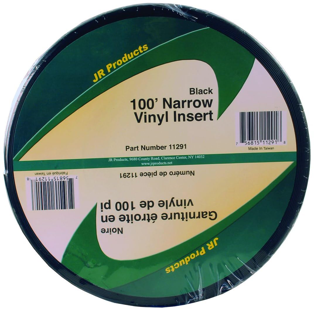 JR PRODUCTS 11291 JR Products 11291 Black 100 foot Narrow Vinyl Insert