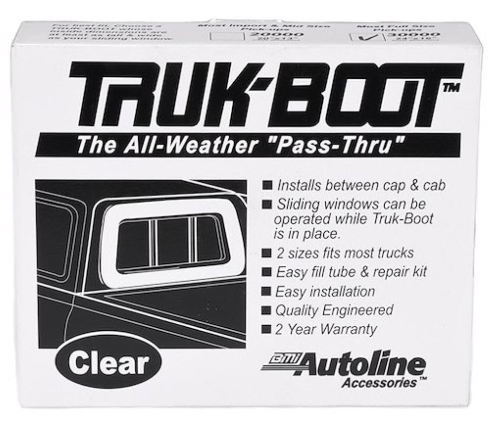 TRAILFX 30000 Trailfx Window Seal Inflatable Truck Cab to Camper 24 x 16 Inch Clear PVC Fills Gaps Up to 3 Inches All-Weather Pass-Through Camper Rear Window Seal Includes Repair Kit