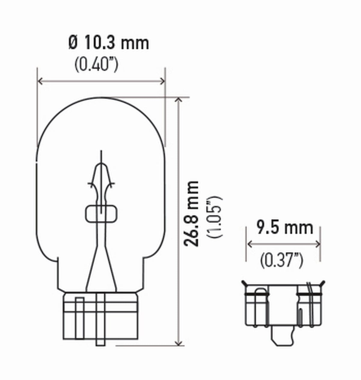 Hella 158TB Bulb 158 12V 3W W2.1X9.5D T3.25 Dot (2), Multi