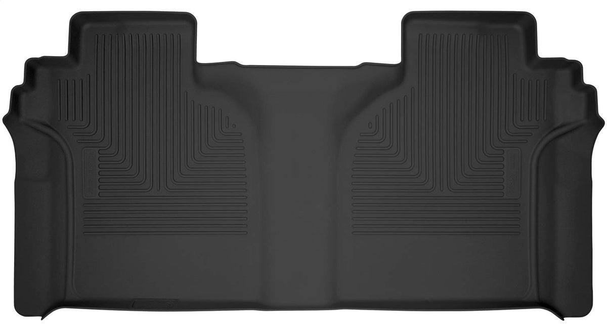 Husky Liners 54201 Husky Liners X-act Contour Floor Mats – Fits 2019-2026 Chevrolet Silverado & GMC Sierra 1500 & 2020-2026 Silv./Sierra 2500/3500 Crew CAB ONLY w/Underseat Storage – 2nd Row, 1-pc Black - 54201