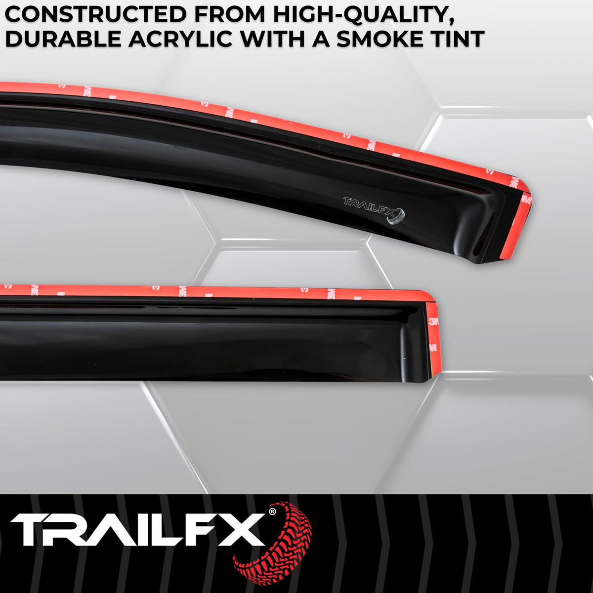 TRAILFX 4634IC TrailFX Window Vents Fits Chevrolet Equinox 2018-2024 in-Channel Smoked 4-Piece Low Profile Acrylic Rainguard Set TrailFX 4634IC