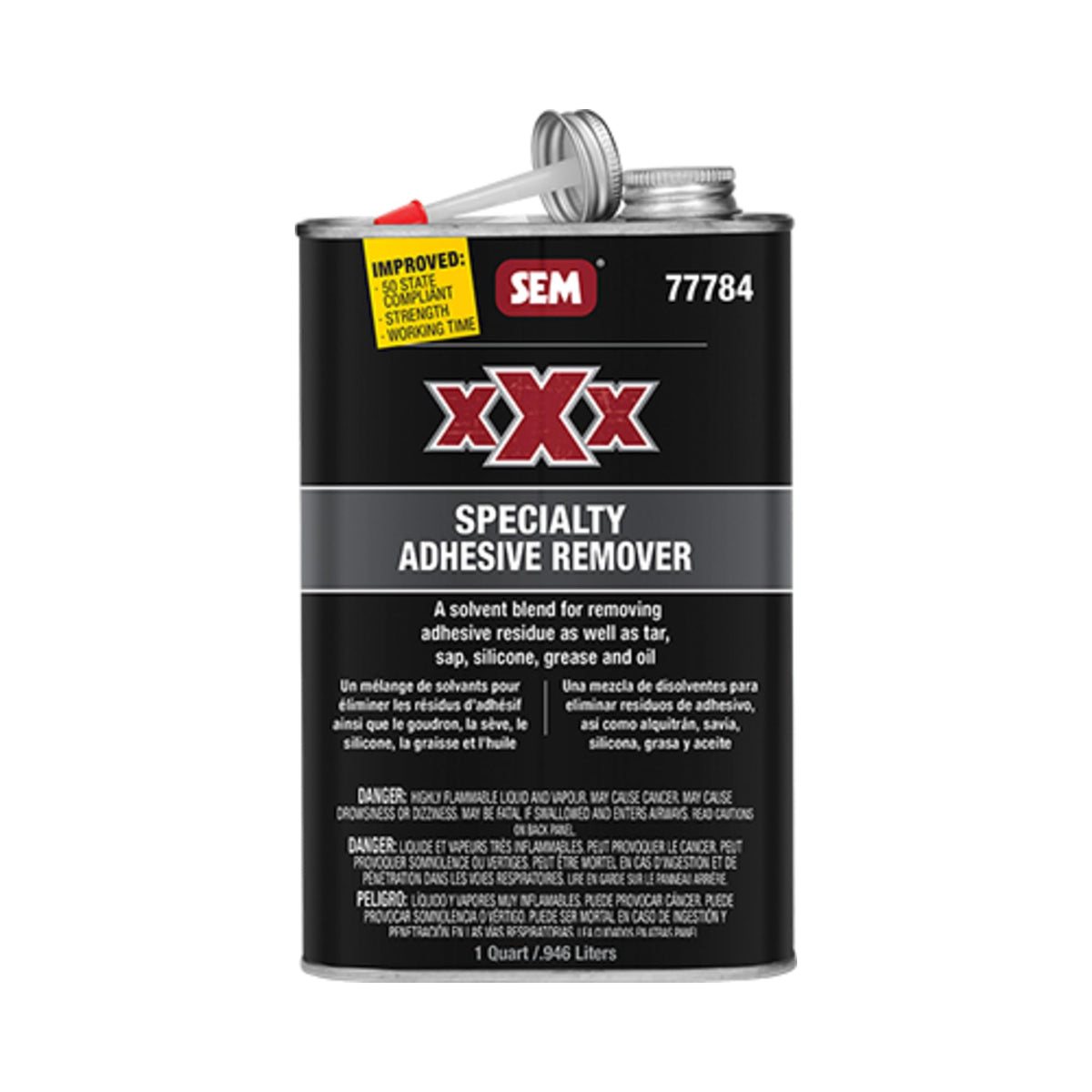 SEM PRODUCTS 77784 XXX 77784 77784 Universal Adhesive Remover, 1 qt Can, Liquid, Clear