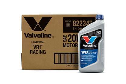 VALVOLINE 822347 Valvoline VR1 Racing SAE 20W-50 Motor Oil 1 QT, Case of 6