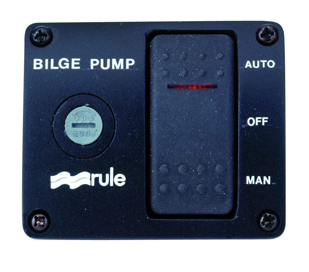 RULE 43 Rule 43 Marine Deluxe Plastic Rocker Panel Switch (12-Volt) , Black, 2-7/8" W x 2-3/8" H