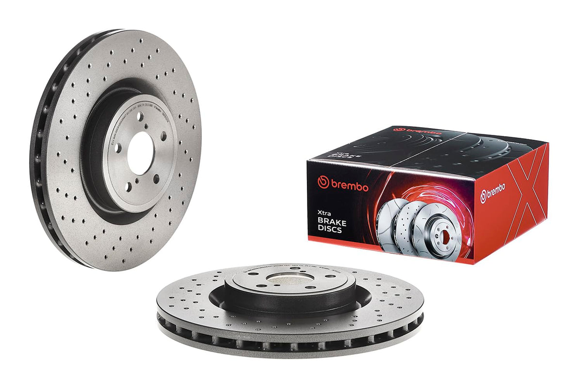 BREMBO 0978121XC02 Brembo 09.7812.1X Xtra UV Coated Pillar Vented drilled Front Brake Rotor SUBARU OE# 26300FE000