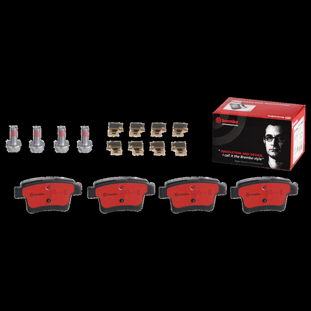 BREMBO P24063N Brembo P24063N Premium Ceramic Rear Disc Brake Pad Set EMGRAND/ENGLON/FORD/FORD (CHANGAN)/FORD USA/JAGUAR OE# 1356392