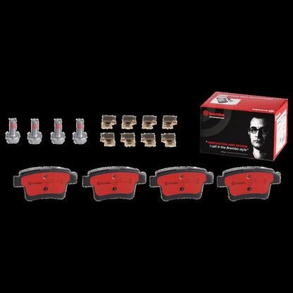 BREMBO P24063N Brembo P24063N Premium Ceramic Rear Disc Brake Pad Set EMGRAND/ENGLON/FORD/FORD (CHANGAN)/FORD USA/JAGUAR OE# 1356392