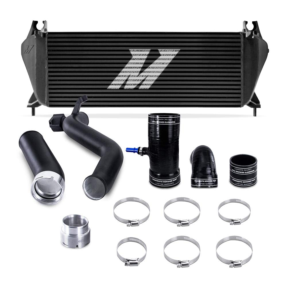 MISHIMOTO MMINT-RGR-19KBKBK Mishimoto MMINT-RGR-19KBKBK Performance Intercooler Kit, Compatible With Ford Ranger 2.3L EcoBoost 2019+, Black Intercooler, Black Pipes