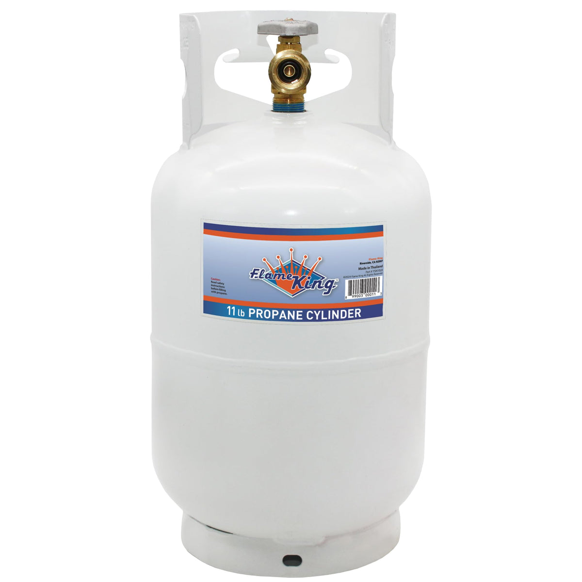 FLAME KING YSN10LB Flame King 10LB Steel Propane Tank Cylinder with Type 1 Overflow Protection Device Valve, Great for Camping, Fire Pits, Heaters, Grills, Overlanding, White