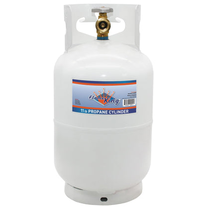 FLAME KING YSN10LB Flame King 10LB Steel Propane Tank Cylinder with Type 1 Overflow Protection Device Valve, Great for Camping, Fire Pits, Heaters, Grills, Overlanding, White