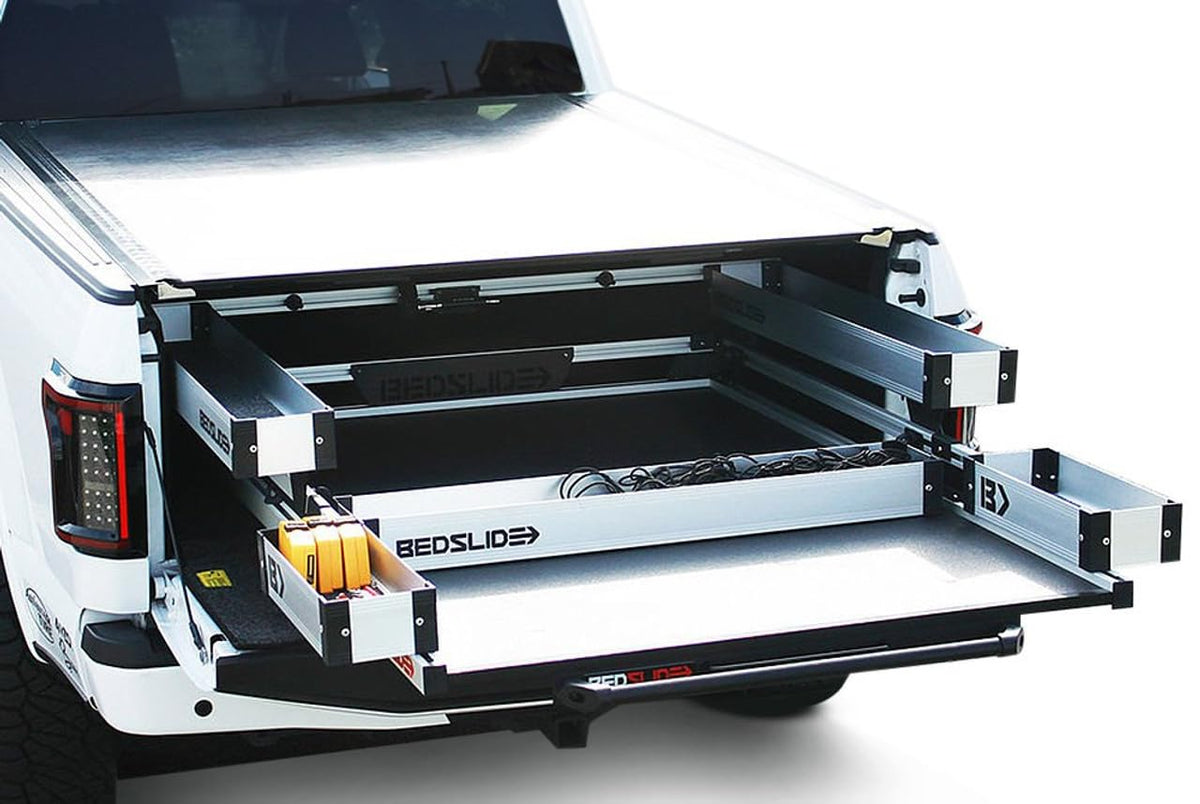 Bedslide BSA-BK Bedslide Bedbin Complete 5 Piece Kit Truck Bed Organizer, Storage Attachments, Additional Space for Organization, Silver