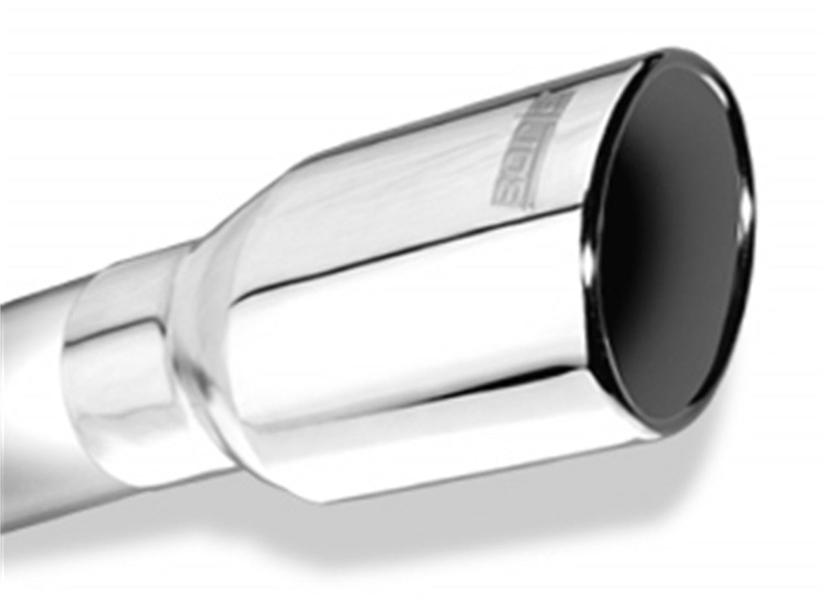 BORLA 20154 Borla 20154 Single Round Rolled Angle-Cut Tip w/ Clamp Borla Embossed, Stainless Steel