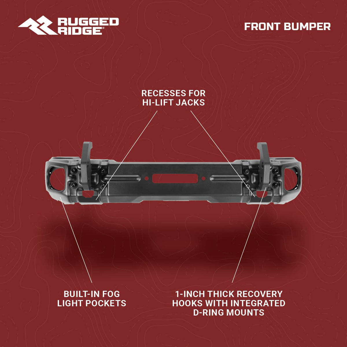 RUGGED RIDGE 11549.04 Rugged Ridge Arcus Bumper - Front, Stubby - Fits 2018–2025 Jeep Wrangler JL & 2020–2025 Jeep Gladiator JT - Trail-Proven Front Bumper with Satin Black Finish & Integrated Winch Plate