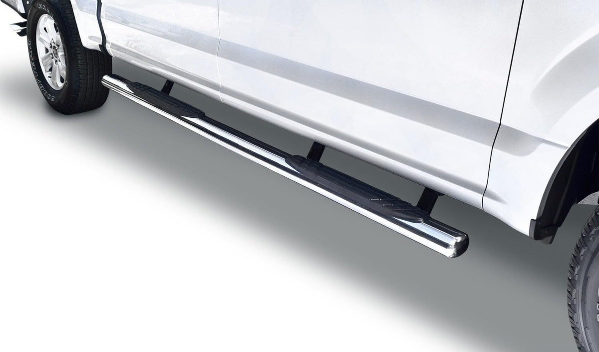 GO RHINO 684415587PS Go Rhino 4" OE Xtreme Sidesteps & Brackets | Stainless Steel, Polished | 684415587PS | Fits 2015-2024 Ford F-150 Super Crew; 2017-2024 Ford F-150 Raptor Super Crew & Others (See Description)