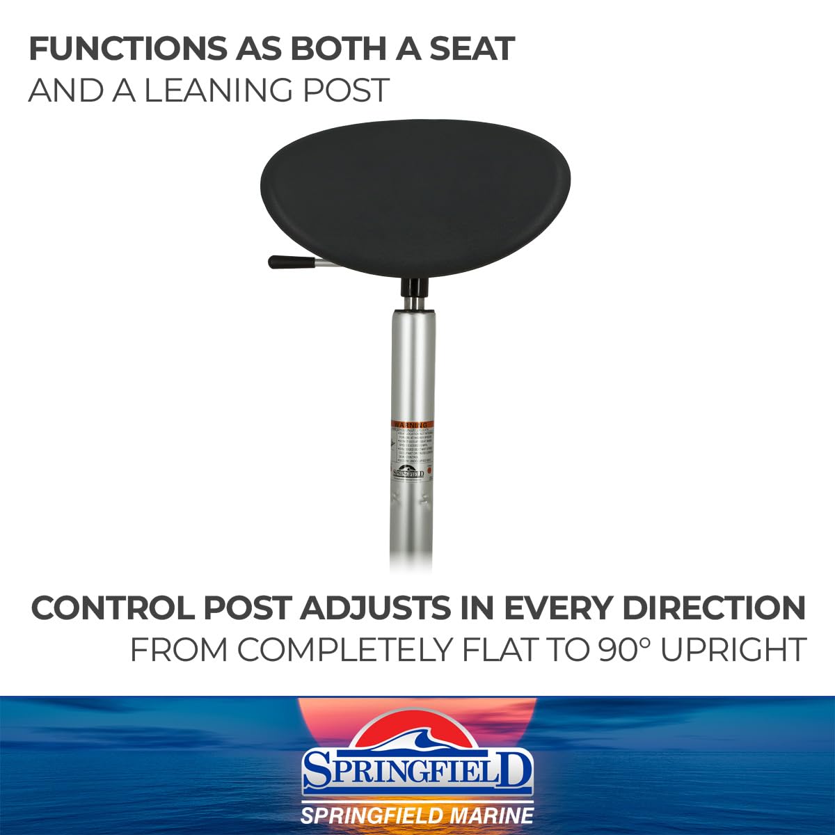 SPRINGFIELD 1040352-PIC Springfield 1040352-PIC Power Rise Control Post Seat - Charcoal Gray Anodized Finish, Plug-In Series