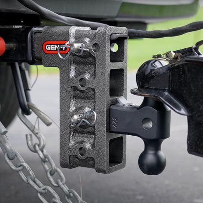 GEN-Y HITCH GH-314 GEN-Y Hitch Tow Hitch for 2-Inch Receiver - Features 7.5-Inch Drop, Dual-Ball Mount, 10K LB Towing Capacity, 1,500 LB Tongue Weight, Silver