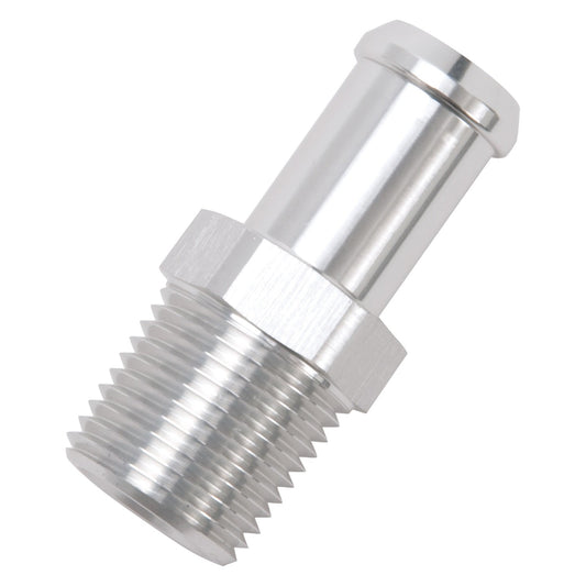 EDELBROCK 8160 Edelbrock 8160 Heater Hose Fitting Straight 1/2 in. NPT and 5/8 in. Barb Clear Anodized Heater Hose Fitting,Silver
